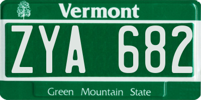 VT license plate ZYA682