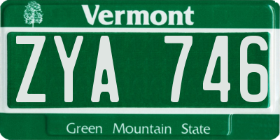 VT license plate ZYA746