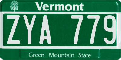 VT license plate ZYA779