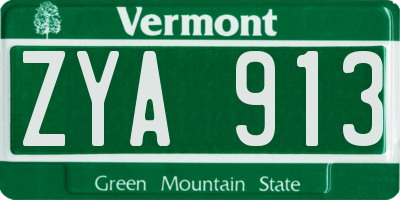 VT license plate ZYA913