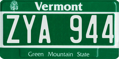 VT license plate ZYA944