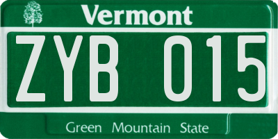 VT license plate ZYB015