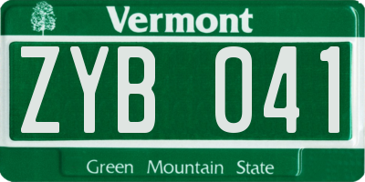 VT license plate ZYB041
