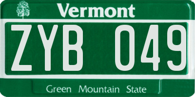 VT license plate ZYB049