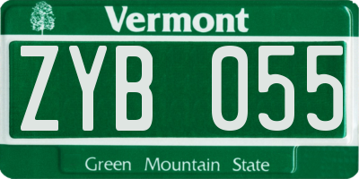 VT license plate ZYB055