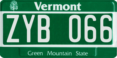 VT license plate ZYB066