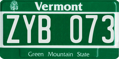 VT license plate ZYB073