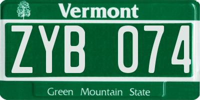 VT license plate ZYB074