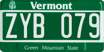 VT license plate ZYB079