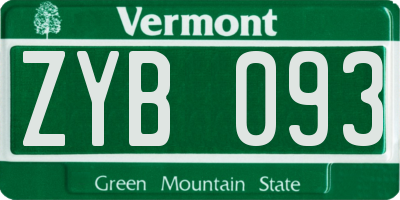 VT license plate ZYB093