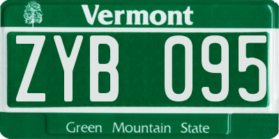 VT license plate ZYB095