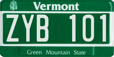 VT license plate ZYB101
