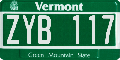 VT license plate ZYB117