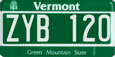 VT license plate ZYB120