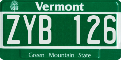 VT license plate ZYB126