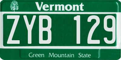 VT license plate ZYB129