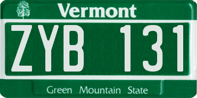 VT license plate ZYB131