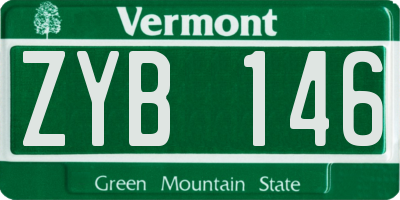 VT license plate ZYB146