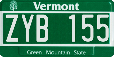 VT license plate ZYB155