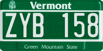 VT license plate ZYB158
