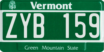 VT license plate ZYB159
