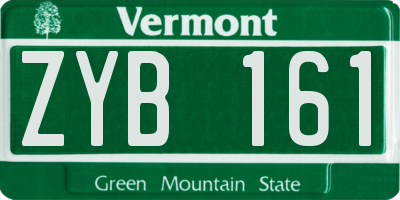 VT license plate ZYB161