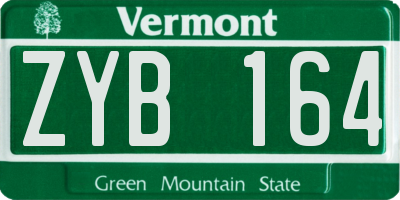 VT license plate ZYB164
