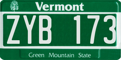 VT license plate ZYB173