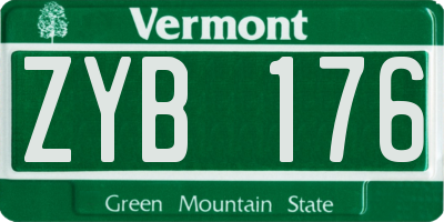 VT license plate ZYB176