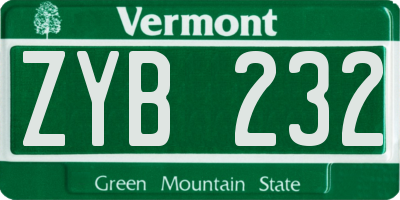 VT license plate ZYB232
