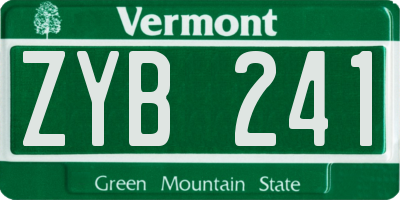 VT license plate ZYB241