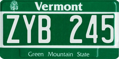 VT license plate ZYB245
