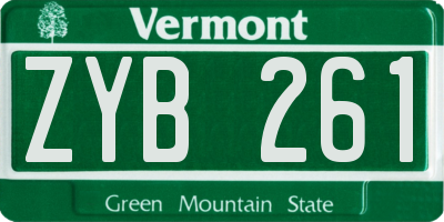 VT license plate ZYB261