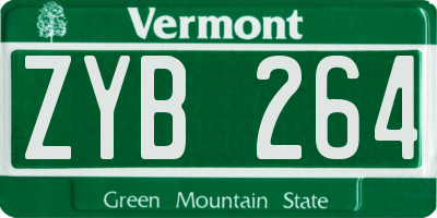 VT license plate ZYB264