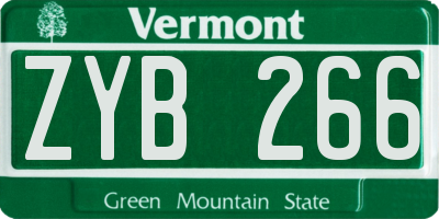 VT license plate ZYB266