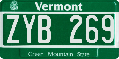 VT license plate ZYB269