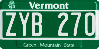VT license plate ZYB270