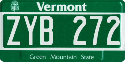 VT license plate ZYB272