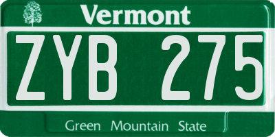 VT license plate ZYB275