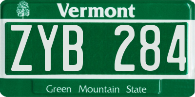 VT license plate ZYB284