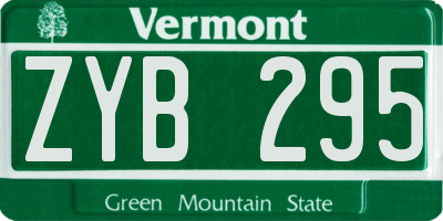 VT license plate ZYB295