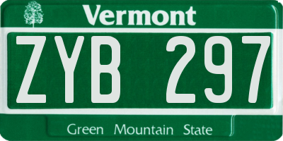 VT license plate ZYB297