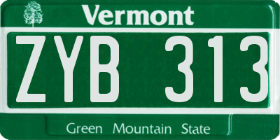 VT license plate ZYB313