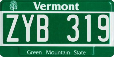 VT license plate ZYB319