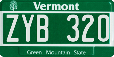 VT license plate ZYB320