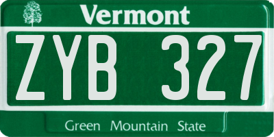 VT license plate ZYB327