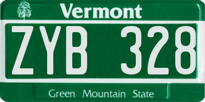 VT license plate ZYB328