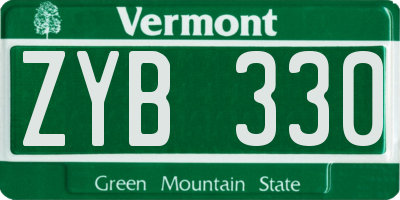 VT license plate ZYB330