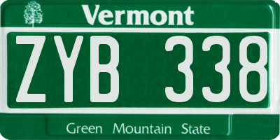 VT license plate ZYB338