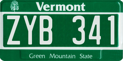 VT license plate ZYB341